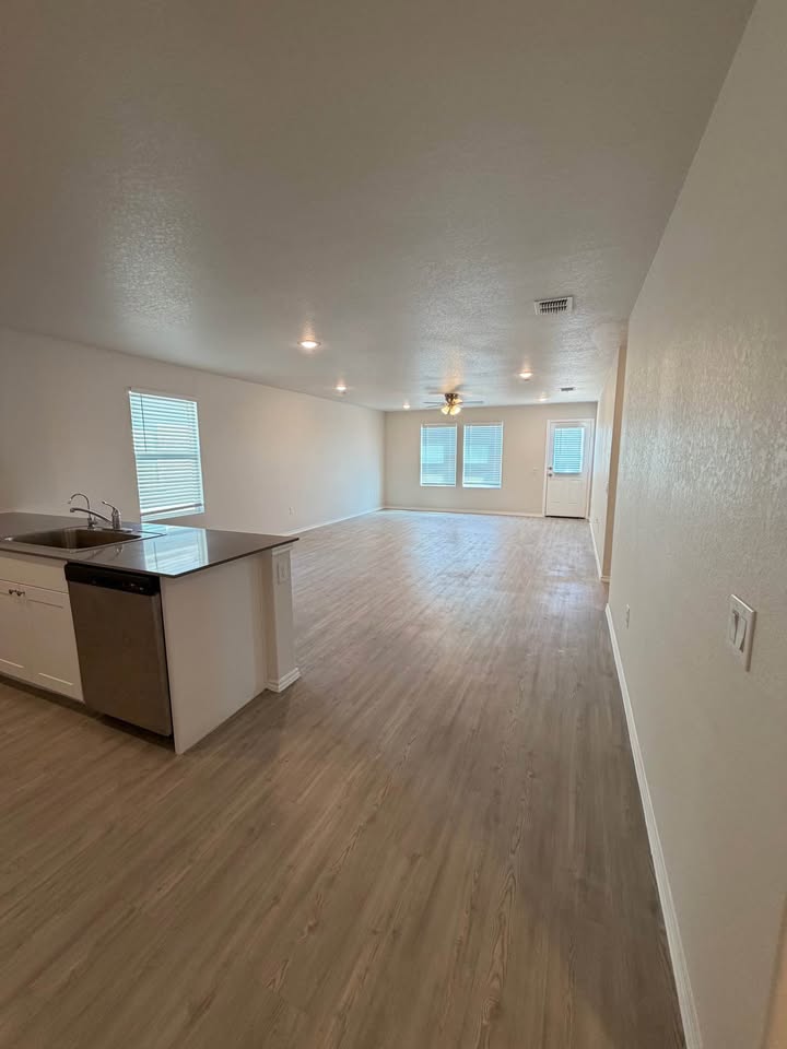 Open living and kitchen area