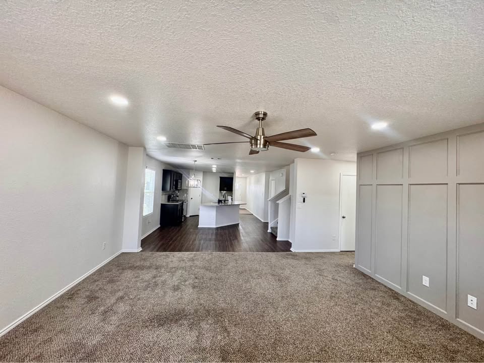 Living room and kitchen