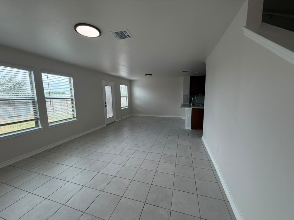 Living and dining areas