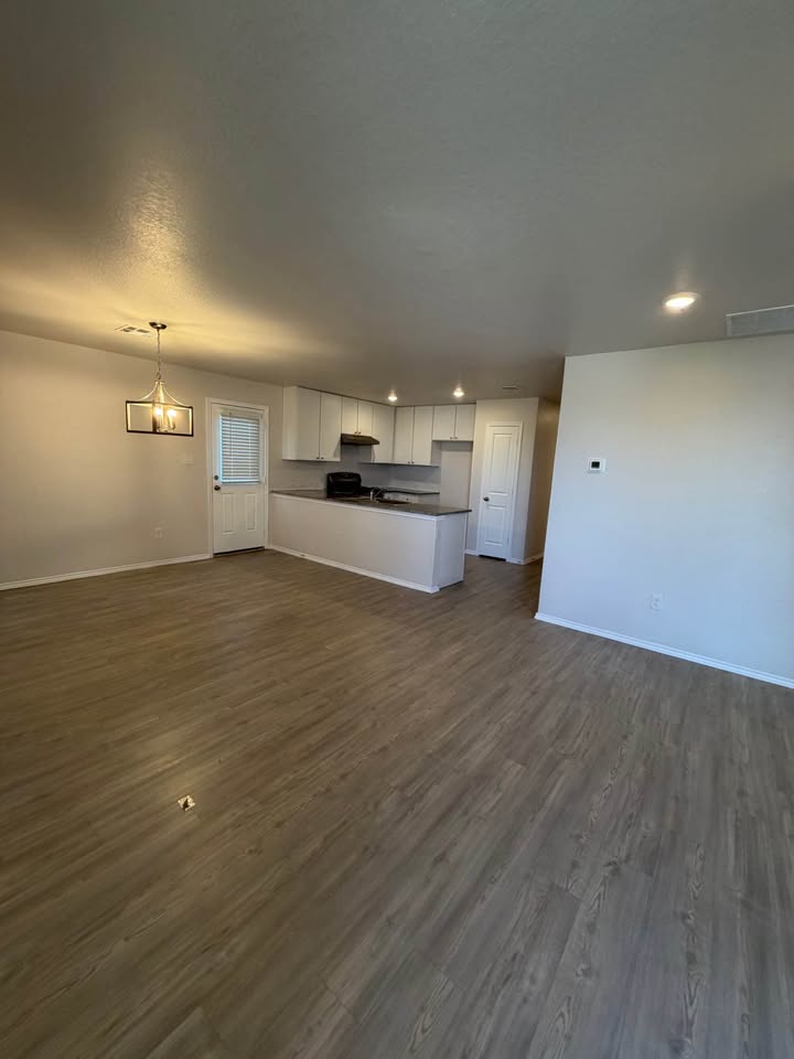 Open living and kitchen area