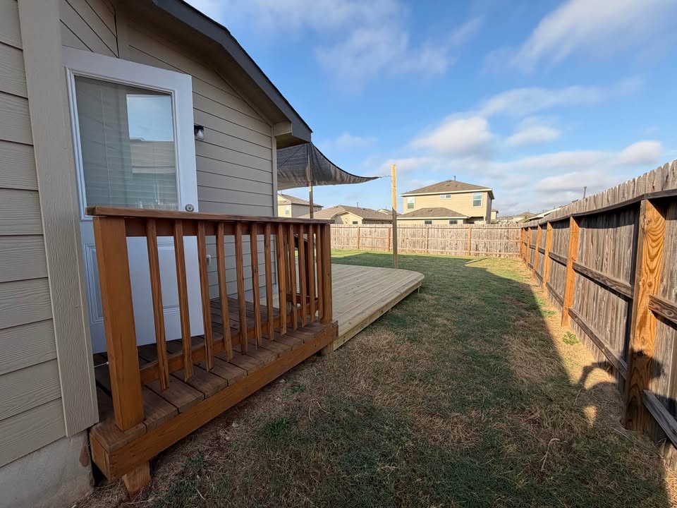 Side yard and deck