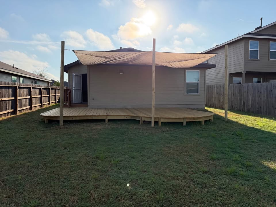 Backyard and rear exterior