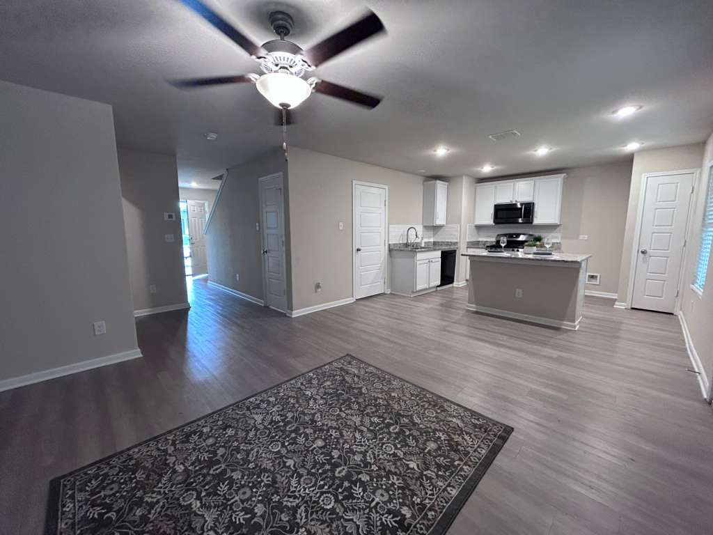 Open living and kitchen area