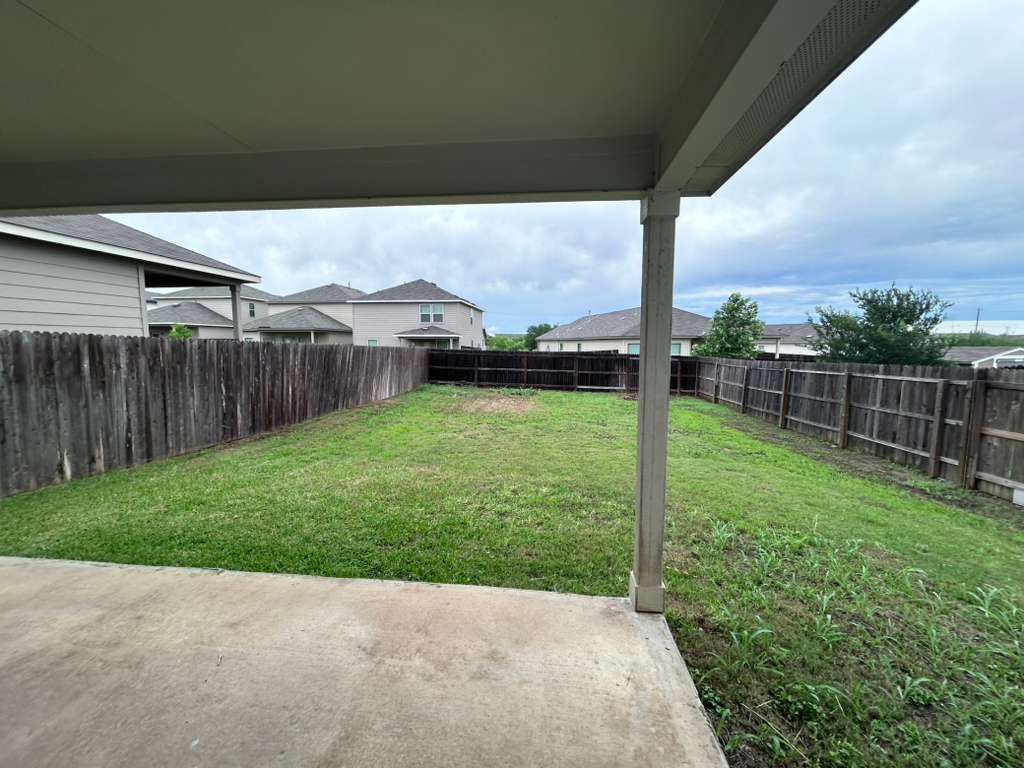 Backyard and covered porch